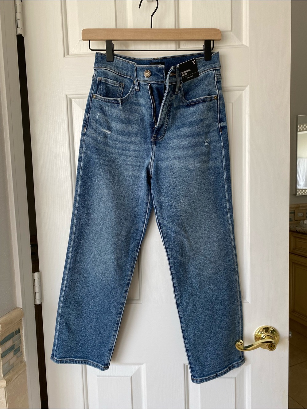 Express Medium Blue Denim Ankle Jeans
